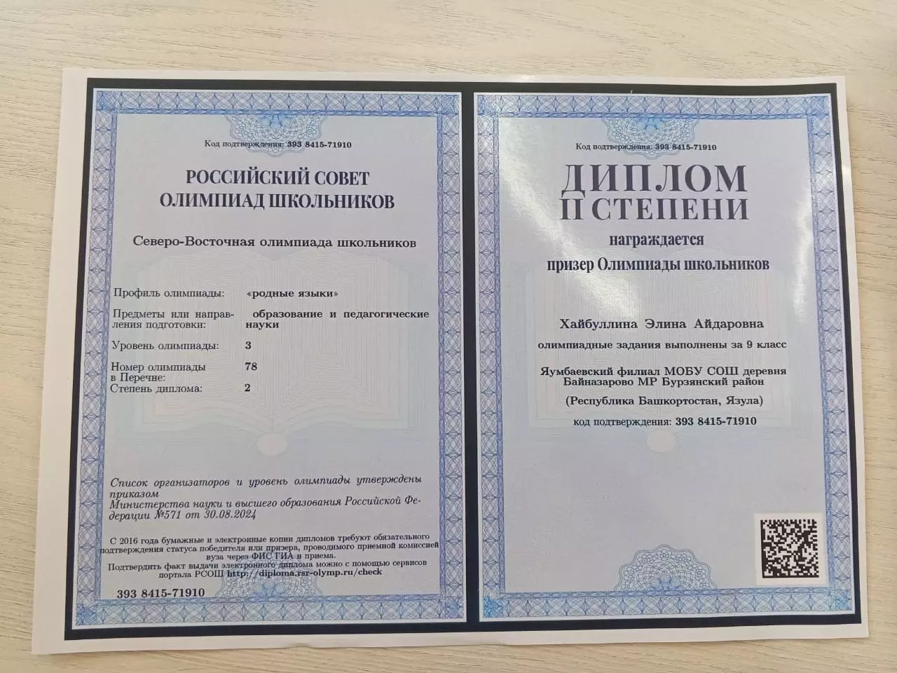 Киләсәгең ҡояшлы булһын, уңыштар һиңә, Элина!